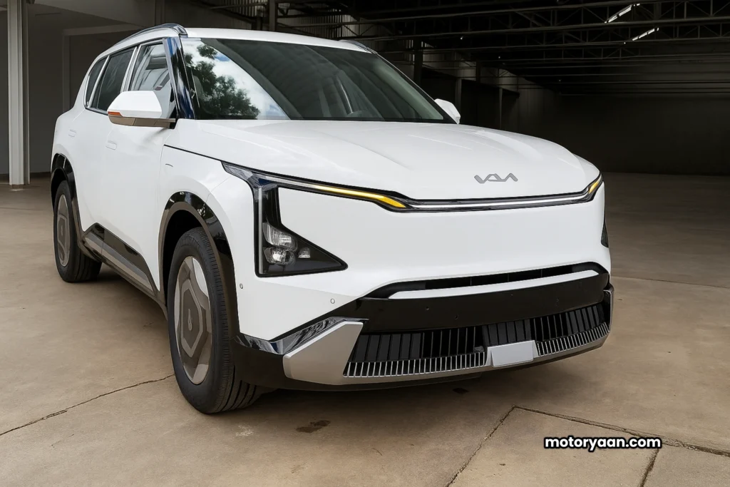 Kia EV5 Review – sharp front and side profile view