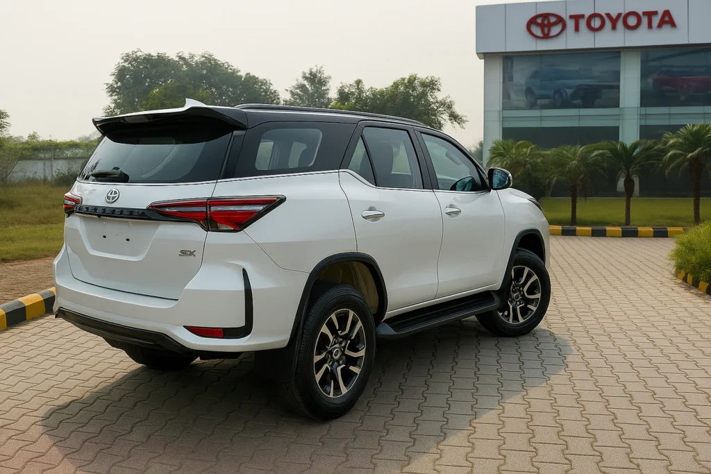 Fortuner Legender Neo Drive rear and side showcasing taillamps and roof spoiler