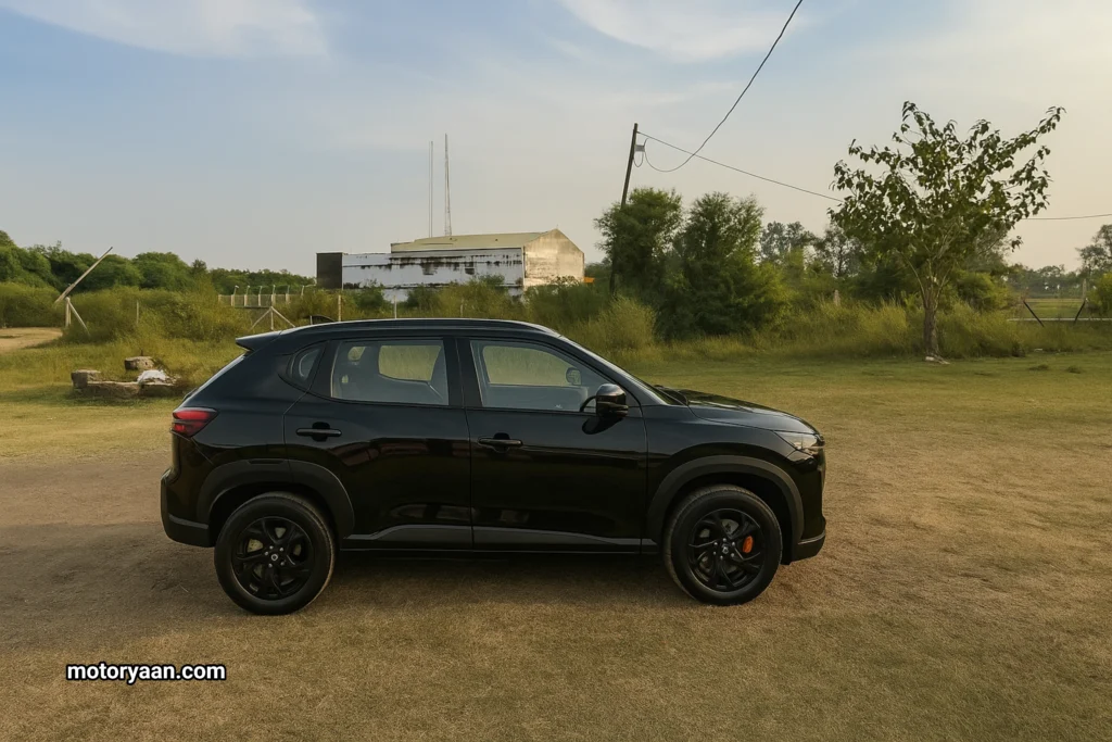 Nissan Magnite Kuro Edition Side Profile with Diamond-Cut Alloys