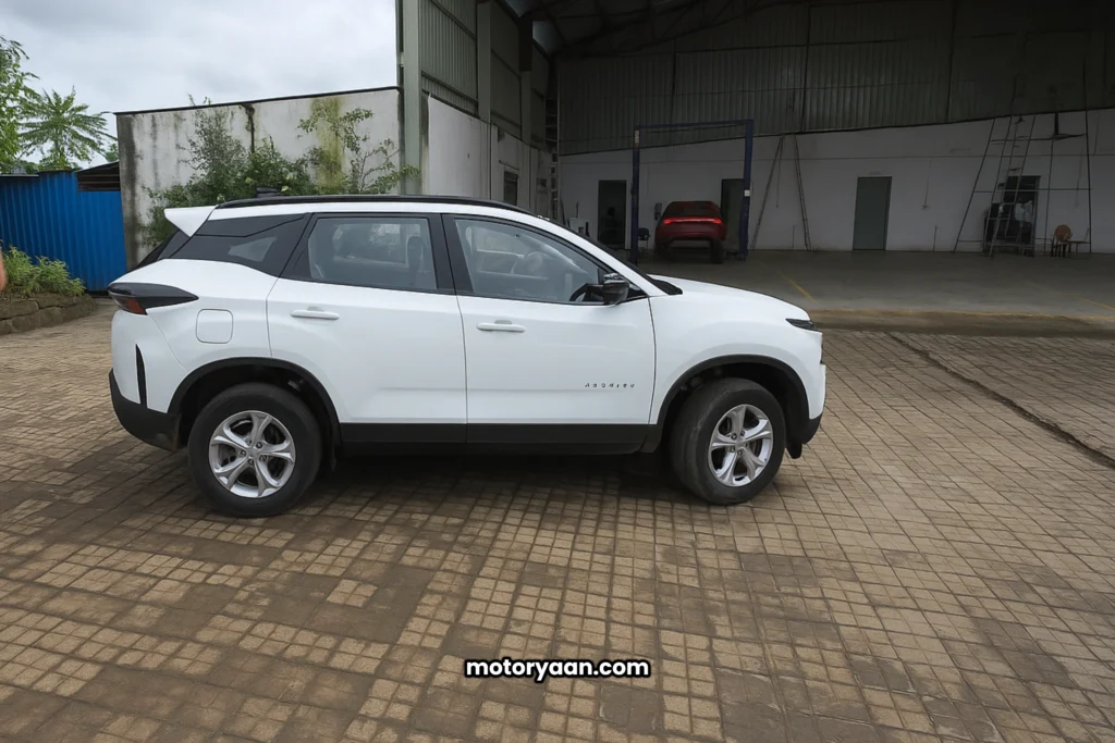 Tata Harrier Pure X variant SUV full side profile view