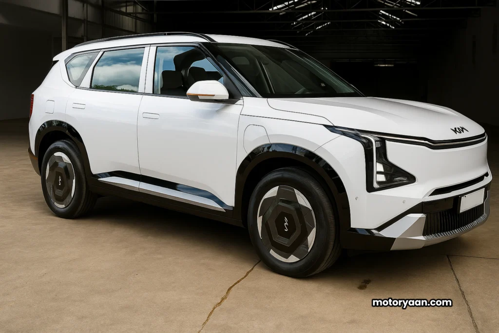 Kia EV5 Review – SUV front and side profile in detail