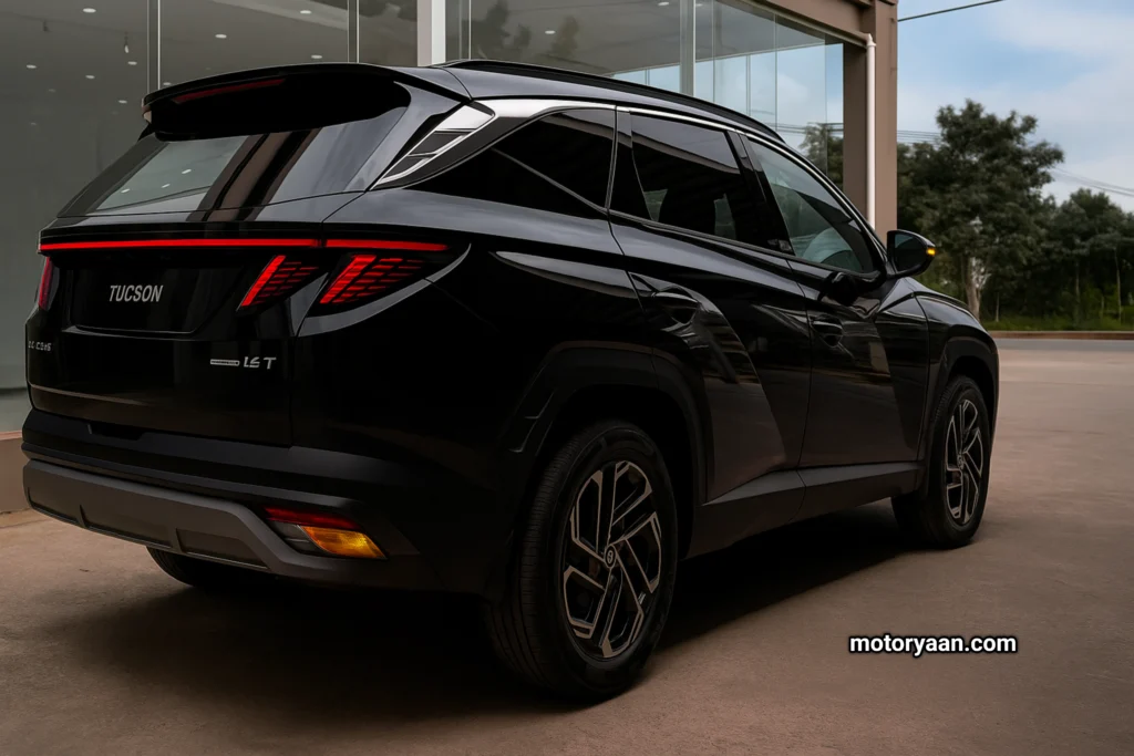 Side and rear profile of 2026 Hyundai Tucson spotted before India launch