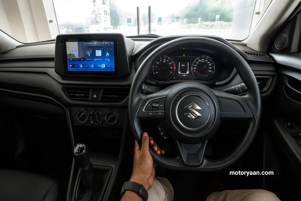 Brezza Urbano Edition dashboard with touchscreen infotainment, steering-mounted controls, and digital instrument cluster