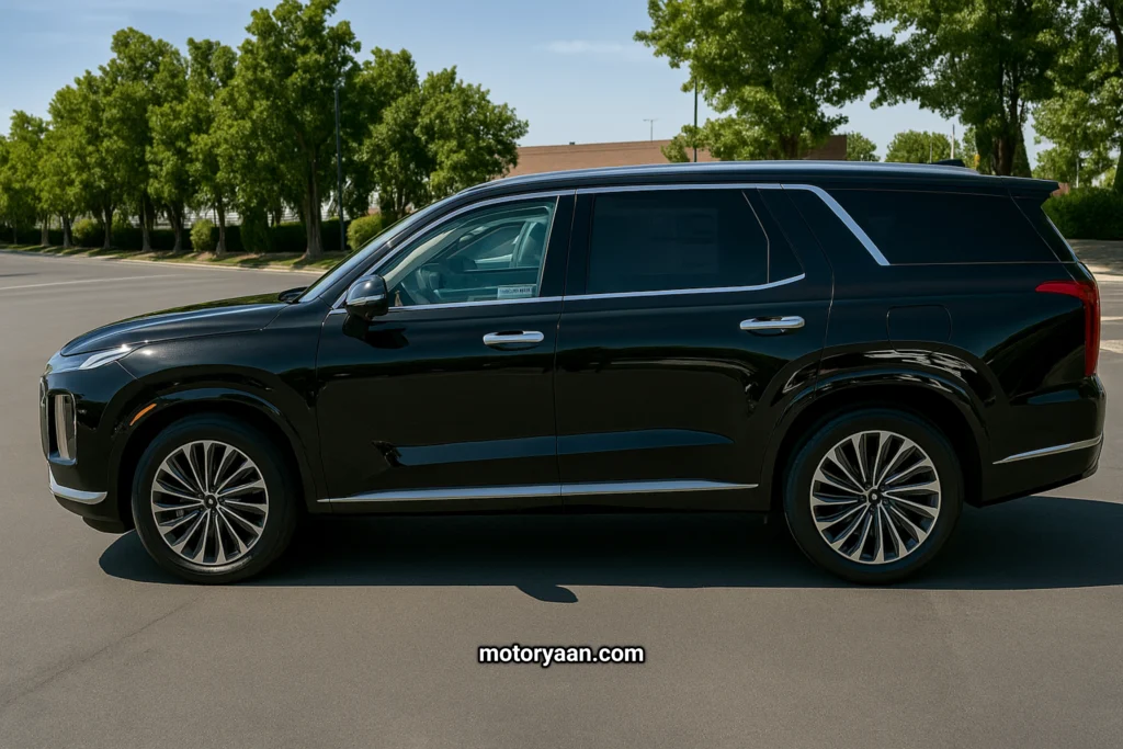 Hyundai Palisade New vs Old side profile of previous generation model
