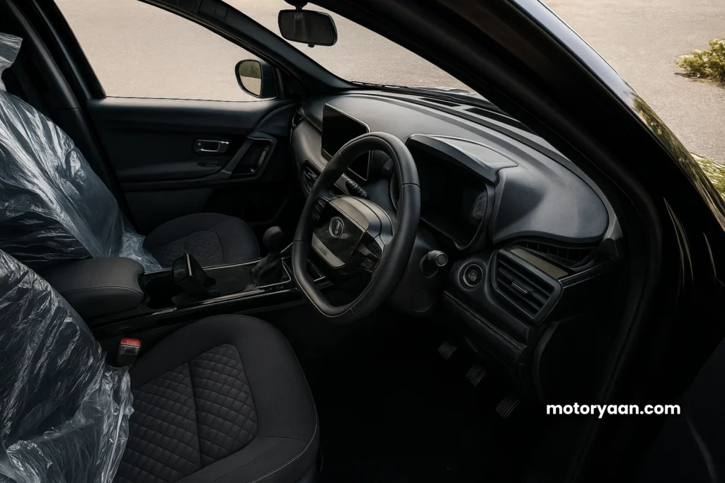 Tata Safari Pure X front interior dashboard and seats