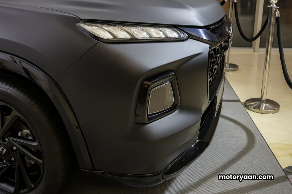 Grand Vitara Phantom Blaq Edition side profile with DRL headlamps and black alloy wheels.