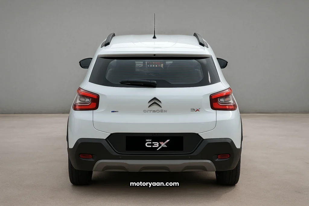 2025 Citroen C3X rear profile with premium LED tail lights and bumper design