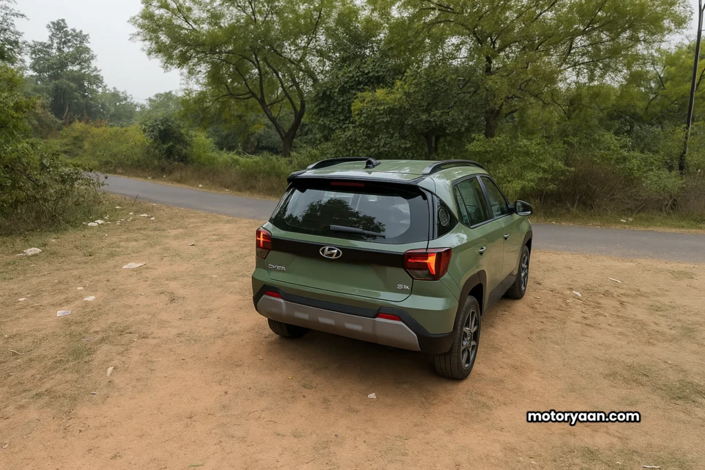Hyundai Exter Pro Pack rear profile with tail lamps and bumper design