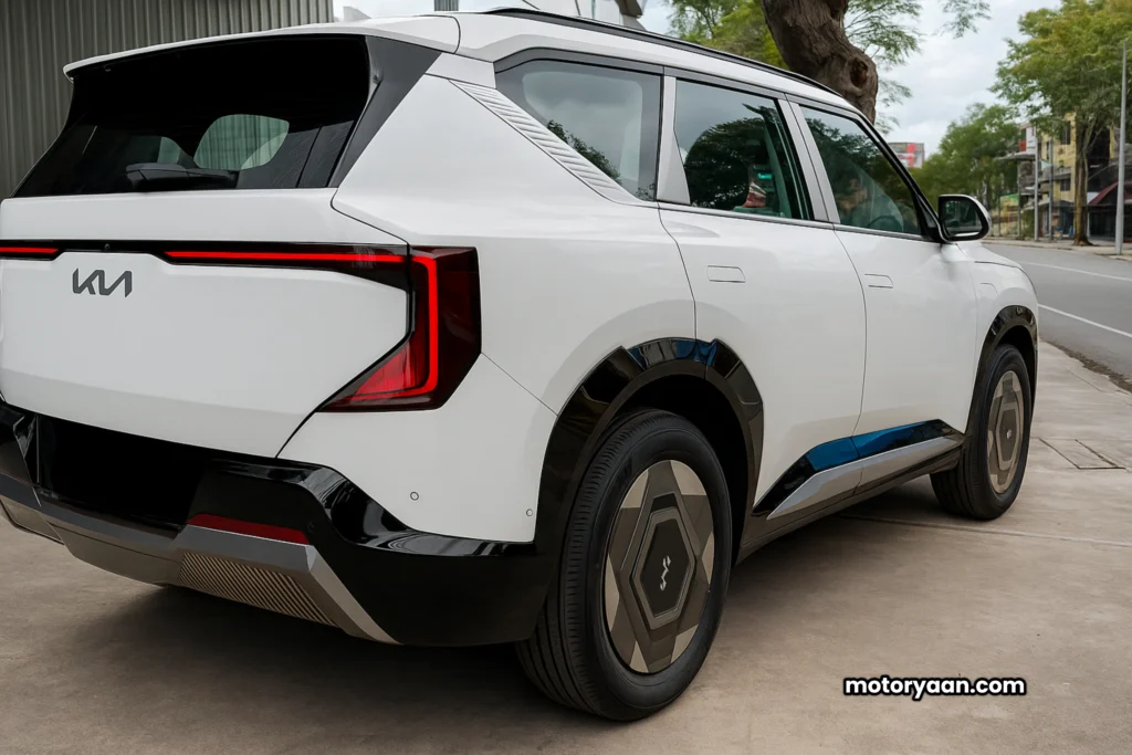Kia EV5 Review – side and rear SUV profile view