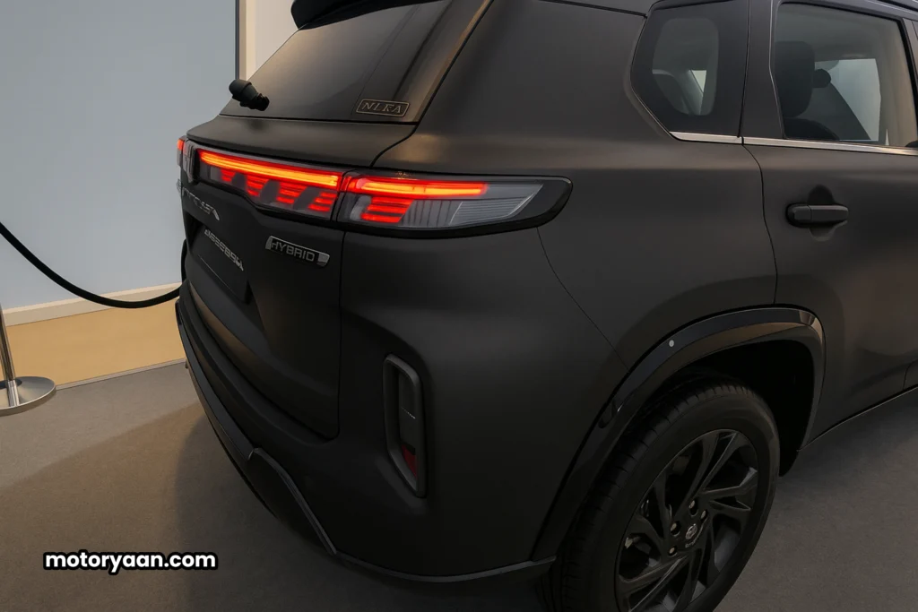 Grand Vitara Phantom Blaq Edition side profile with rear LED taillights and sleek black finish.