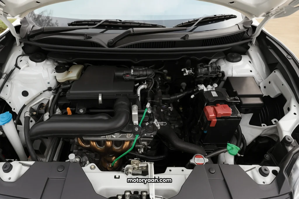Fronx Delta Plus Variant engine bay with efficient powertrain