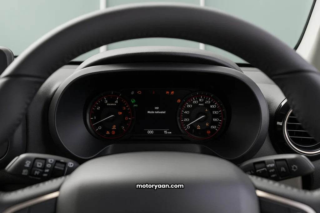 Mahindra Thar Roxx MX5 instrument cluster with digital and analog display