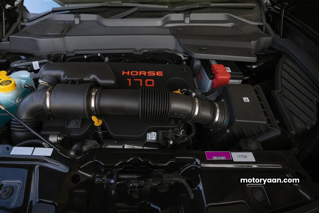 Tata Safari Pure X engine bay with 2.0L diesel engine
