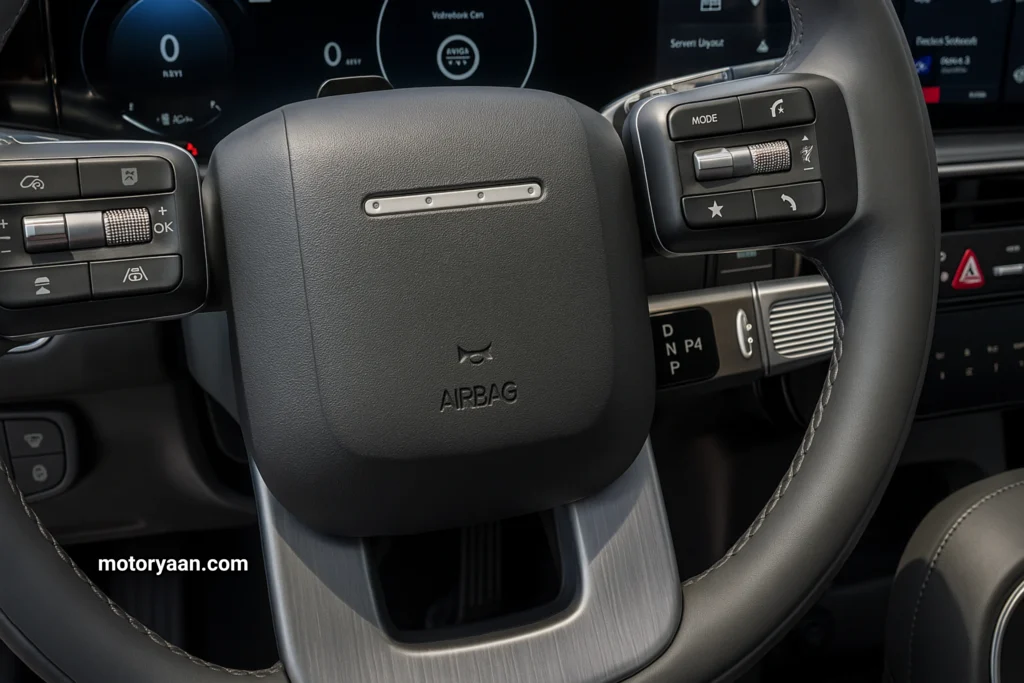 2026 Hyundai Palisade steering wheel with integrated audio and ADAS controls