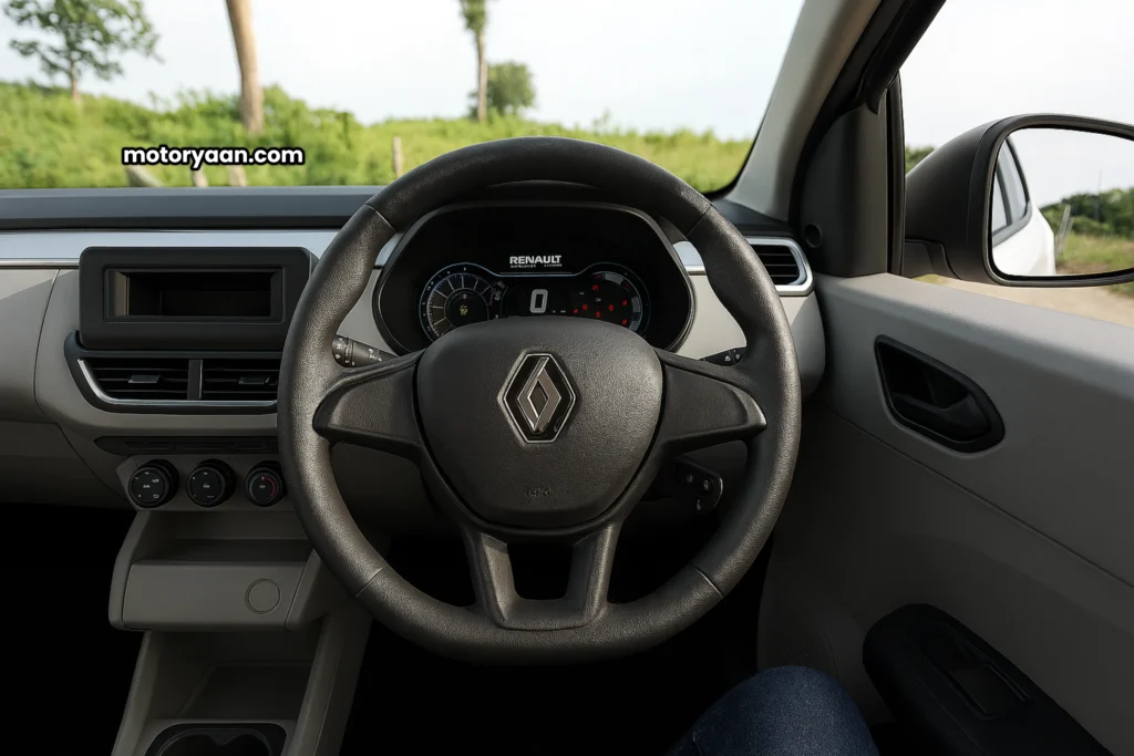 2025 Renault Triber Base Model dashboard, steering, and center console view