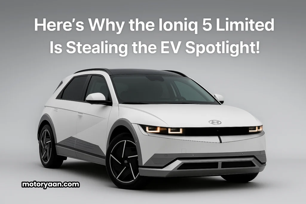 2025 Hyundai Ioniq 5 Limited front and side profile view showcasing modern EV design.