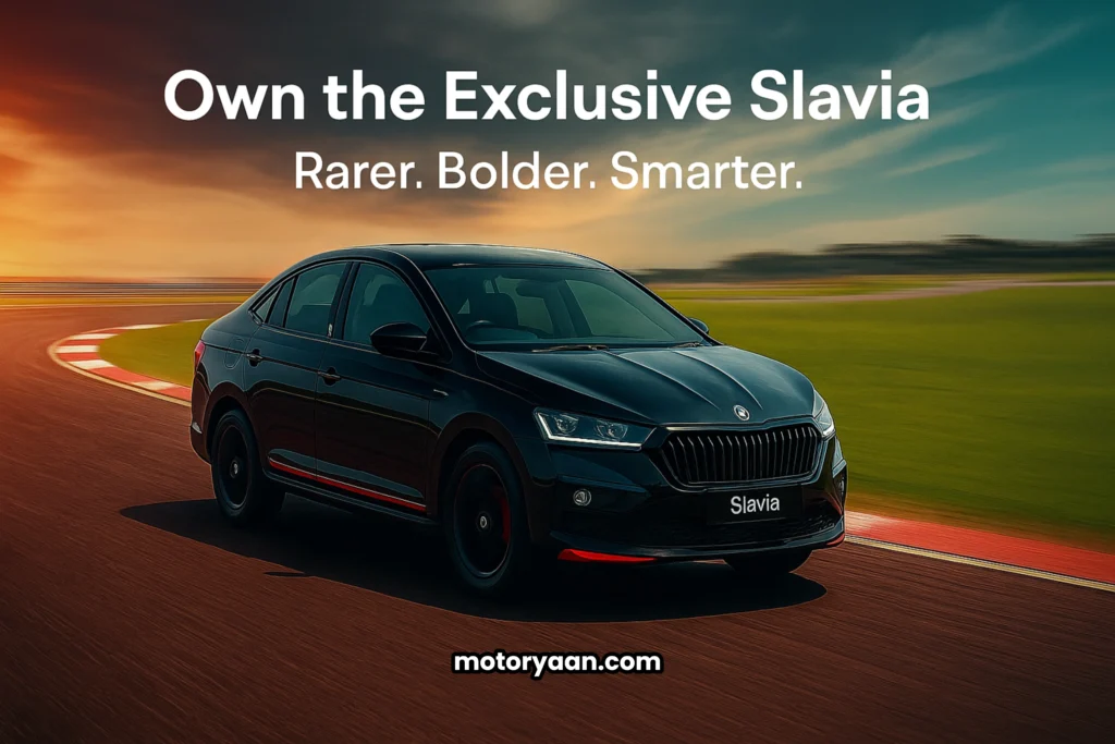 Slavia Limited Edition front and side profile – premium sedan design