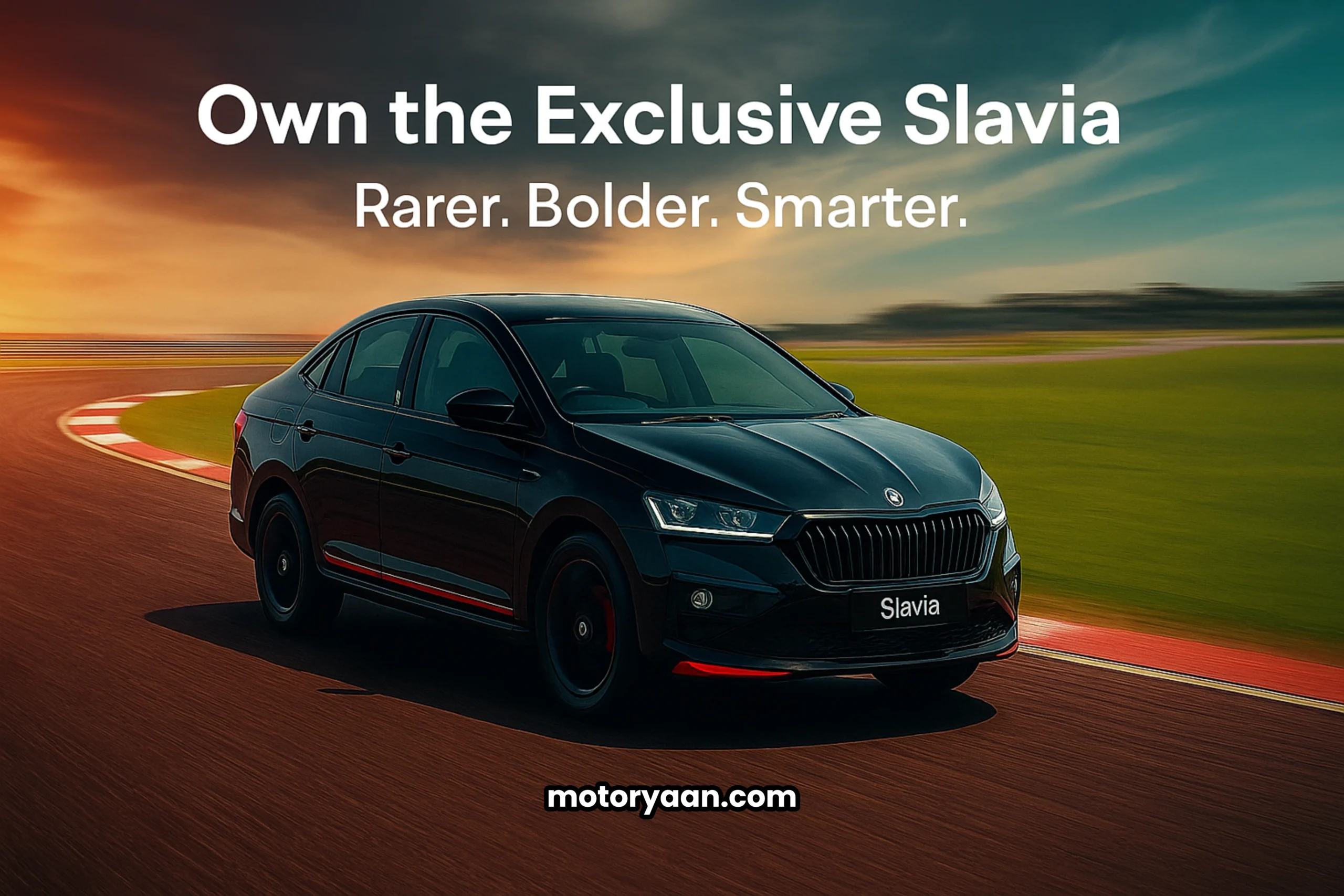 Slavia Limited Edition front and side profile – premium sedan design