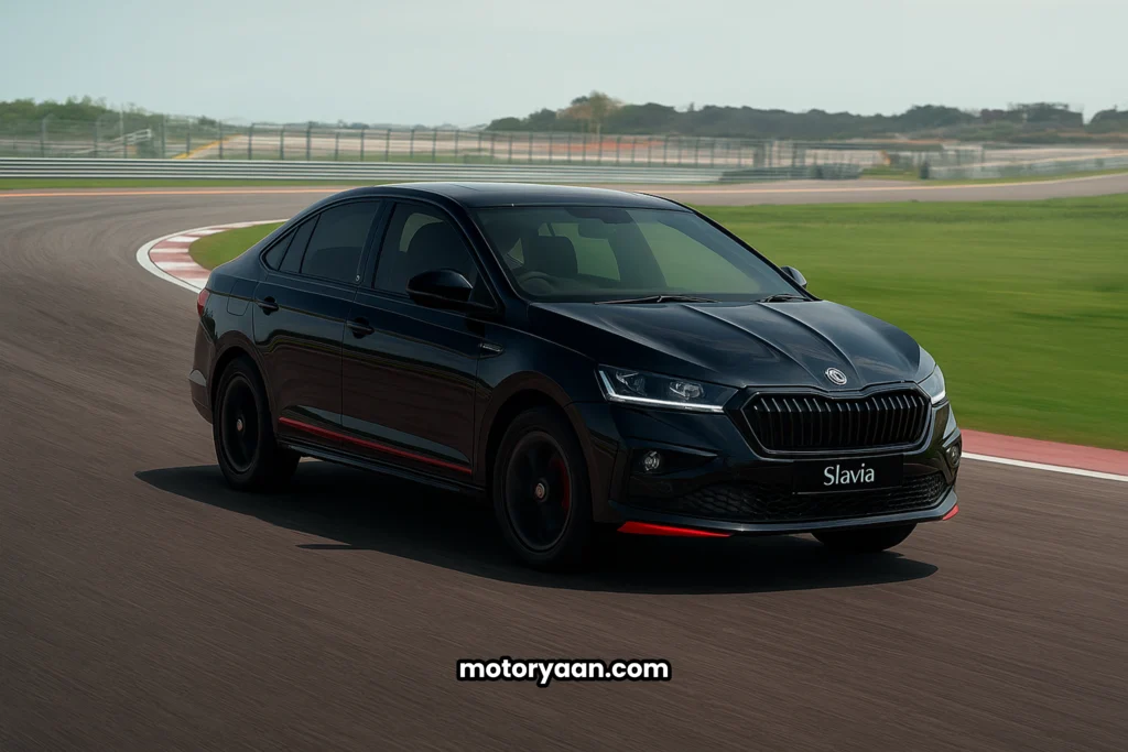 Slavia Limited Edition sedan front and side profile – stylish exterior view