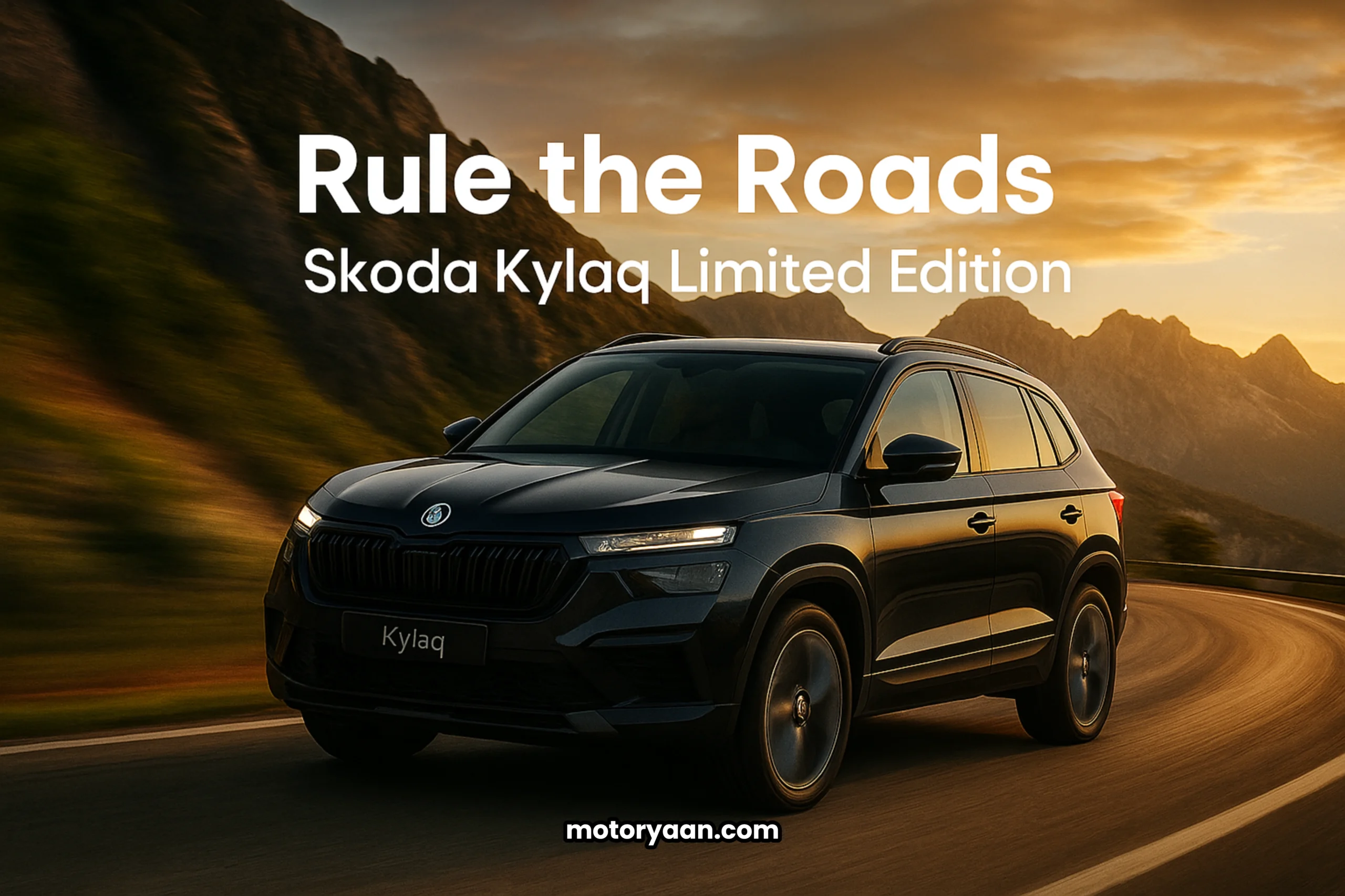 Skoda Kylaq Limited Edition front and side profile showcasing premium design and sporty stance