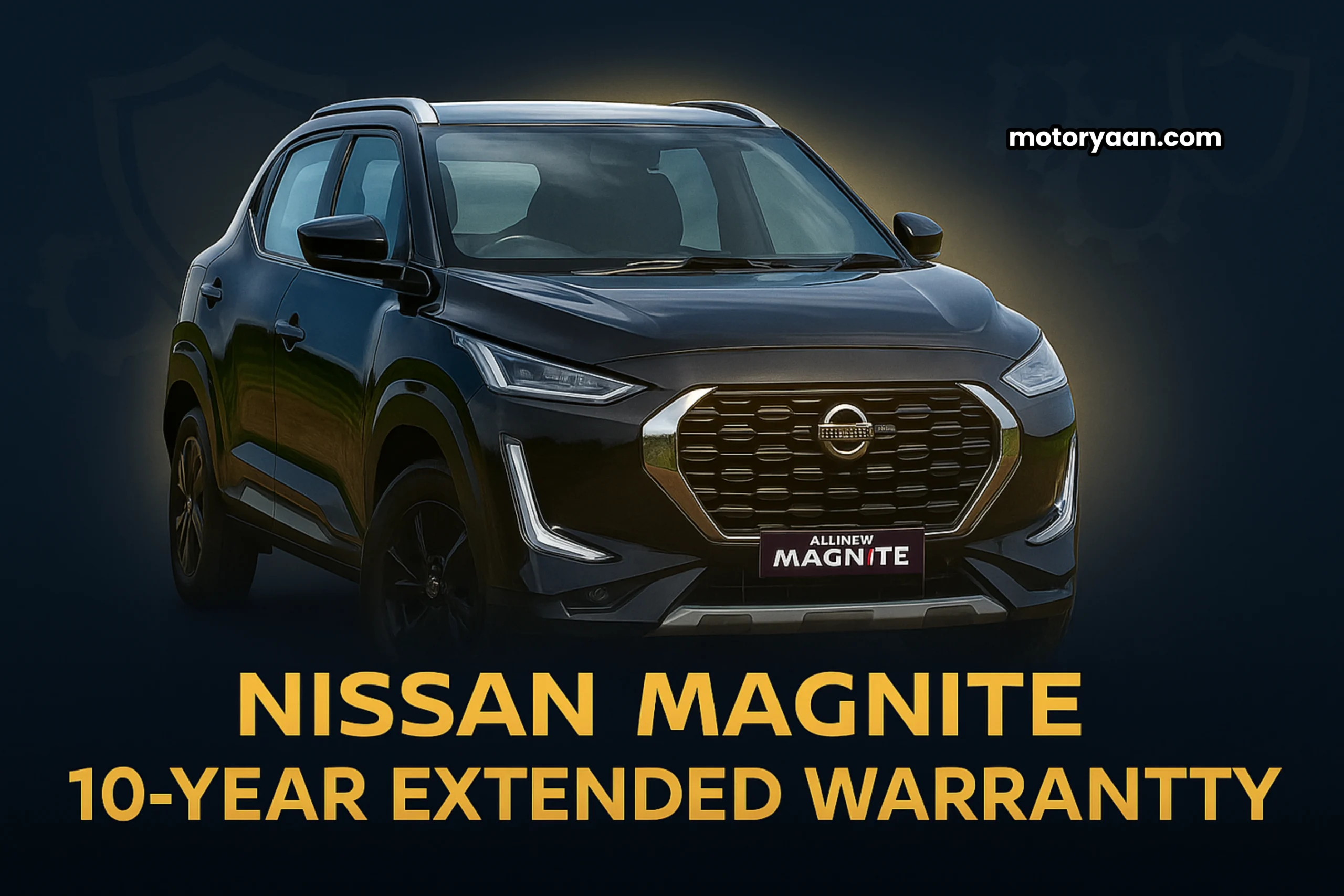 Nissan Magnite 10-Year Extended Warranty – Bold front grille and LED headlamps