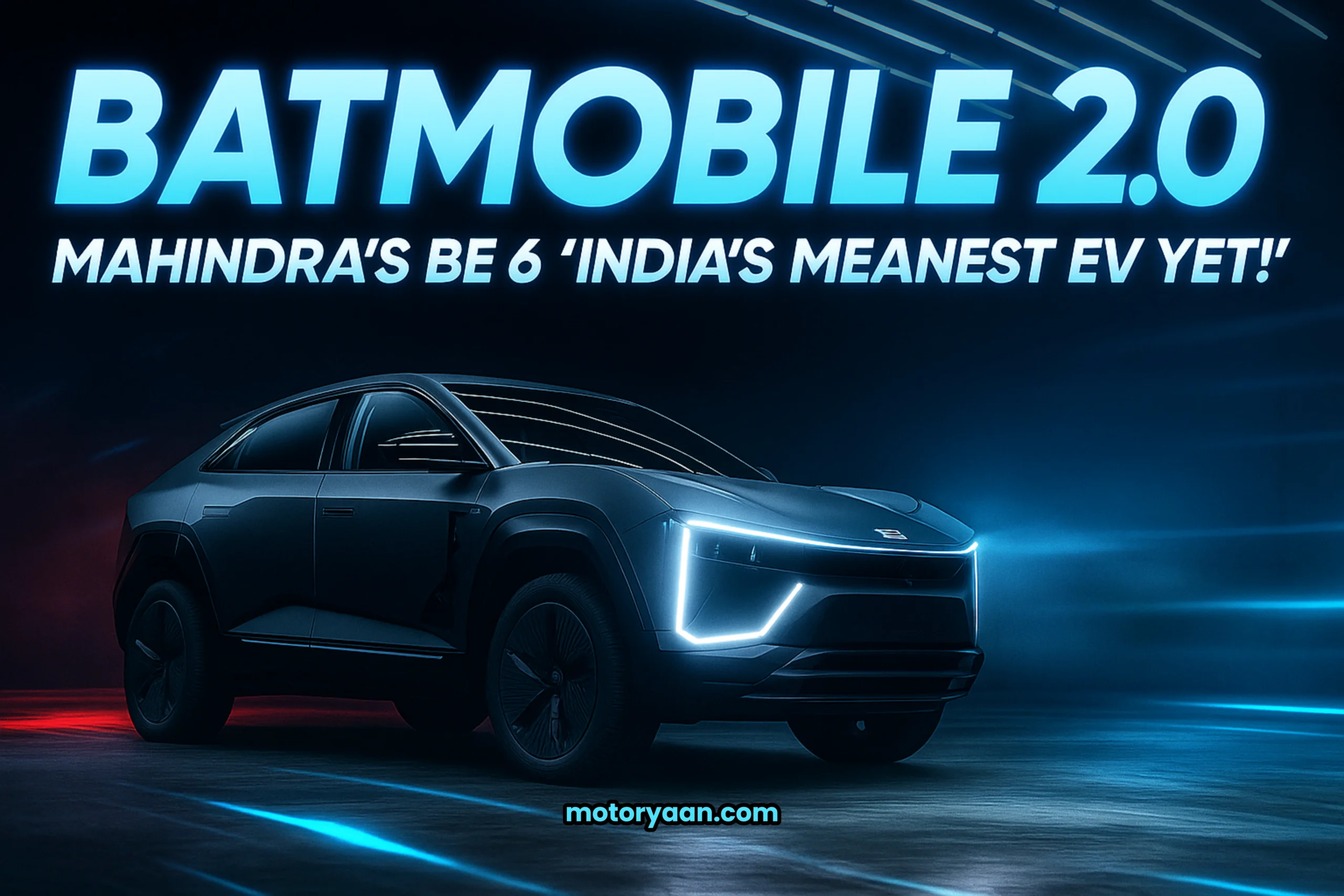 Mahindra BE 6 Batman Edition showcasing aggressive front and side profile with bold blacked-out design.