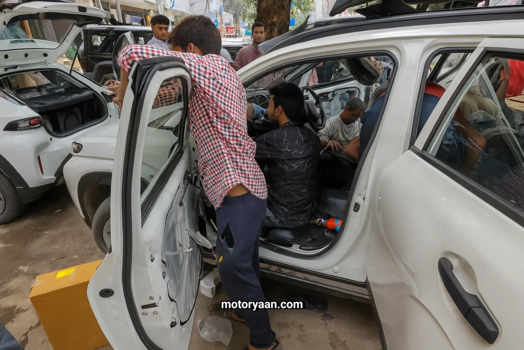 Karol Bagh Car Modification – Exterior Customization Underway