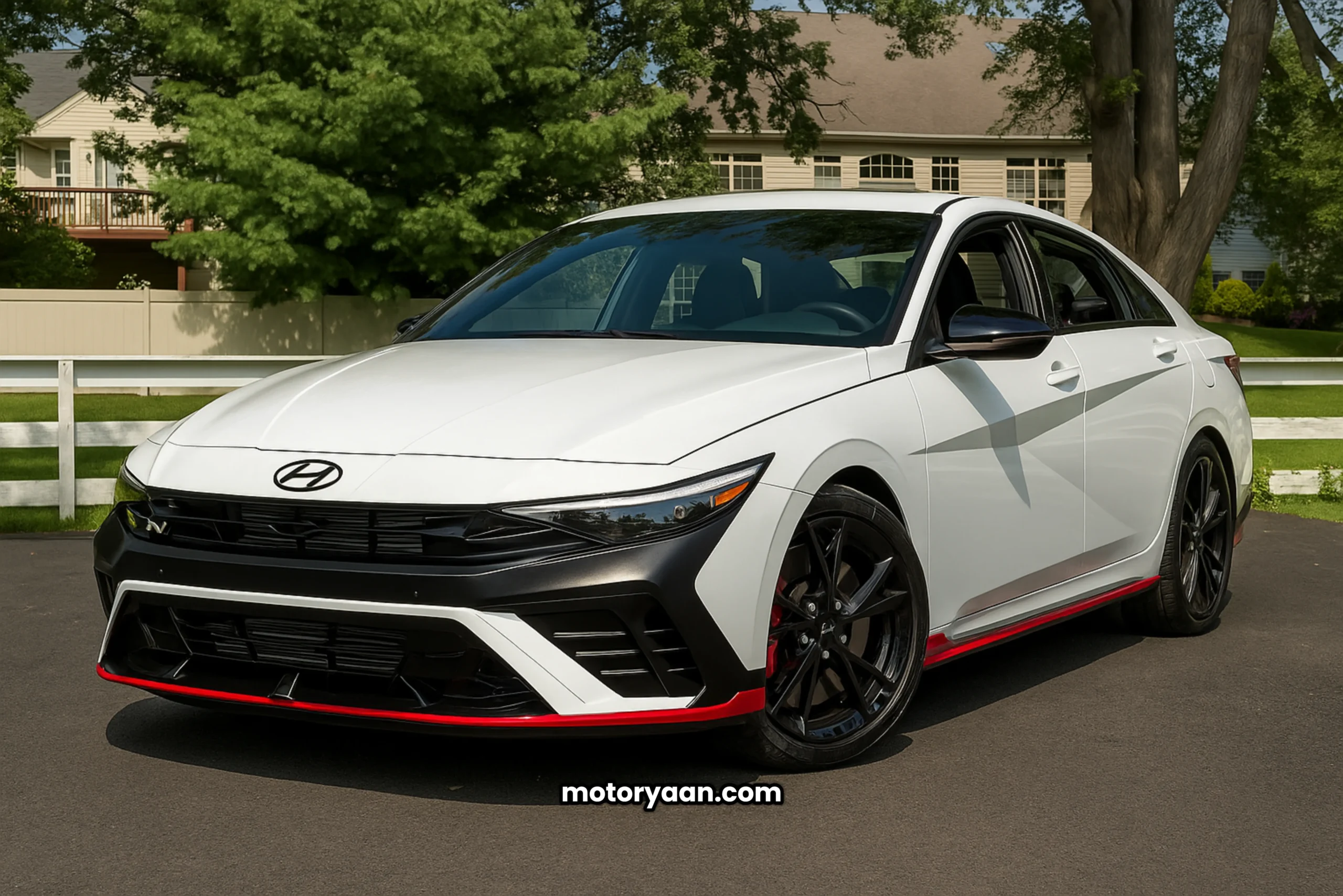 2025 Hyundai Elantra N Review front and side profile with sporty exterior design