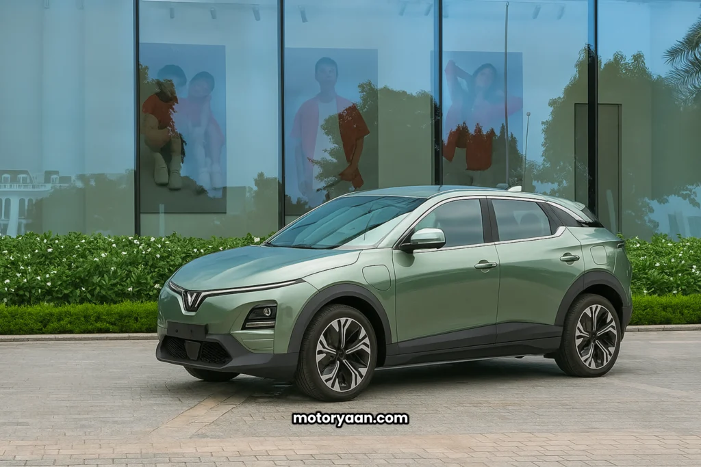 Vinfast VF 6 Launched in India front and side profile view