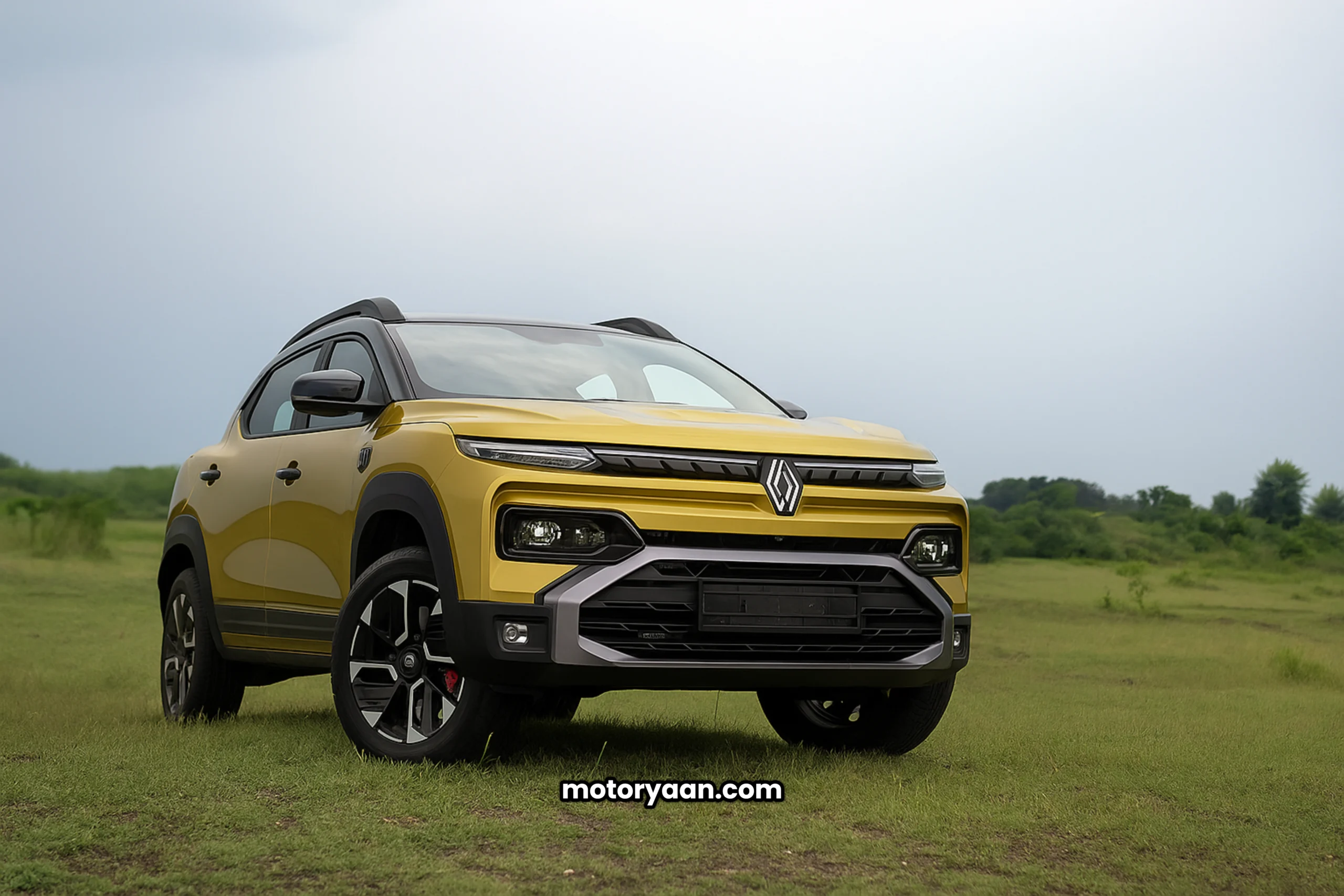 2025 Renault Kiger Review front profile with LED headlamps and grille design