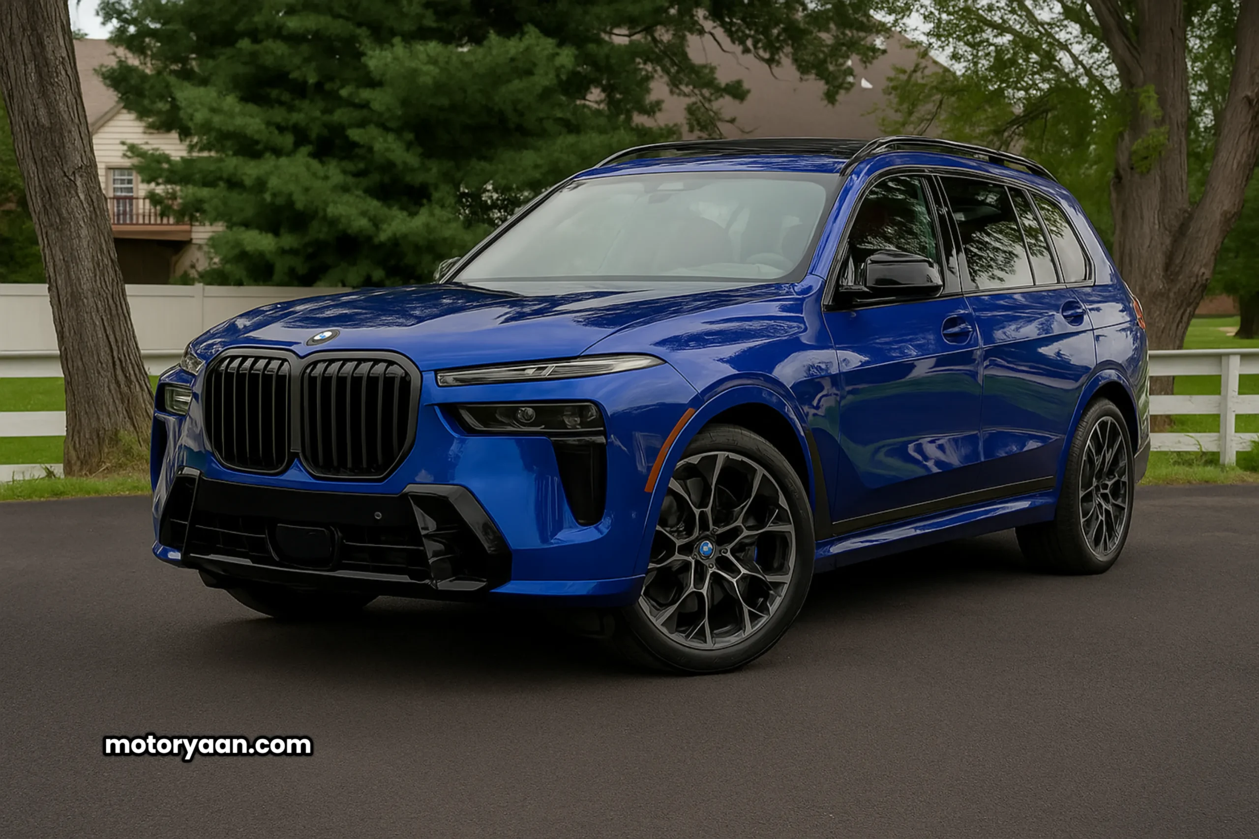 2025 BMW X7 M60i front and side profile showcasing luxury SUV design