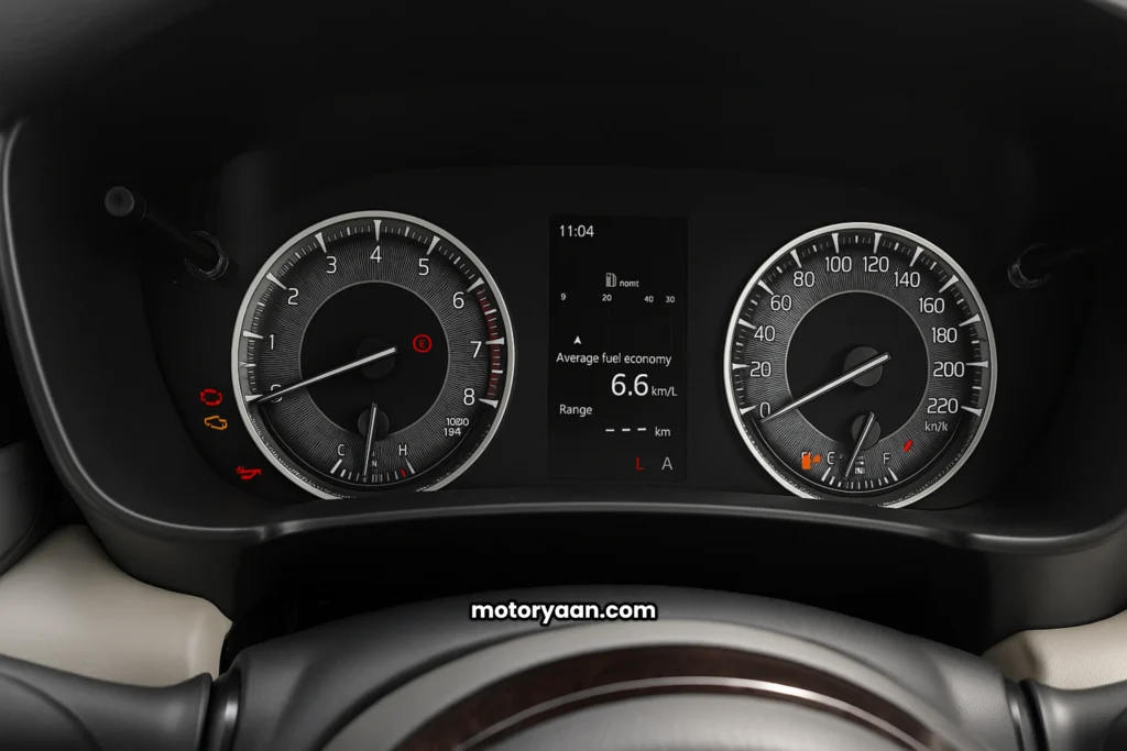 Instrument cluster of Maruti Suzuki Victoris 2025 Base Variant