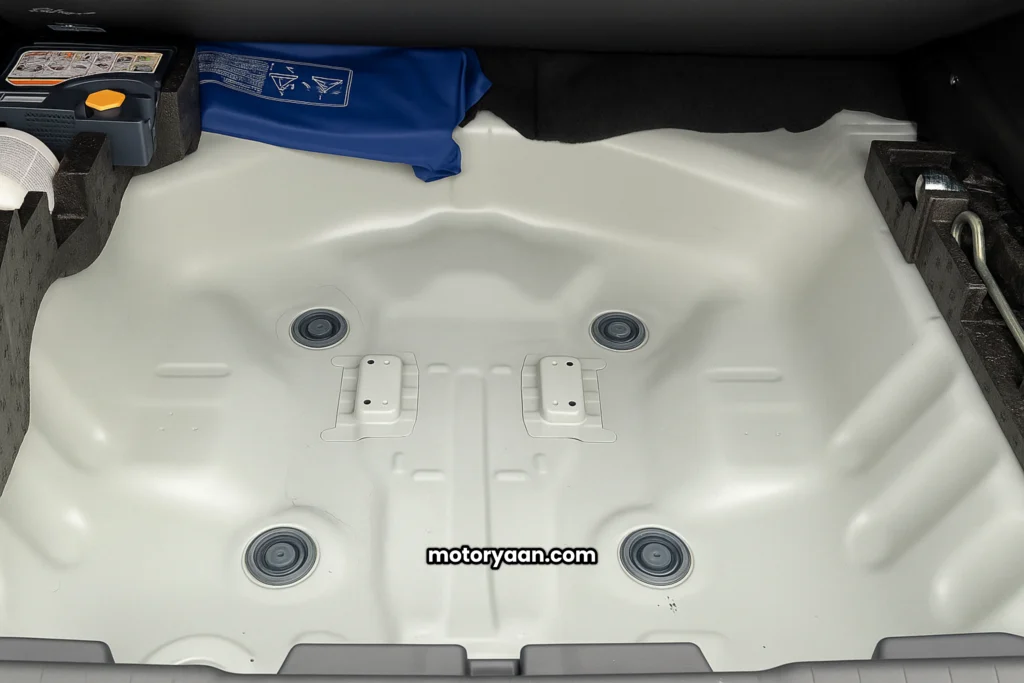 Maruti Suzuki Victoris 2025 Base Variant boot with puncture repair kit instead of spare wheel
