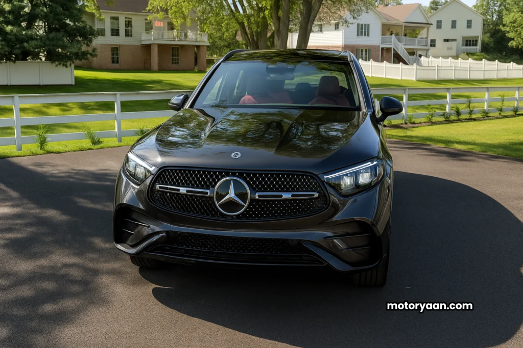 Front profile of 2025 Mercedes-Benz GLC 350e Plug-in Hybrid with LED headlights
