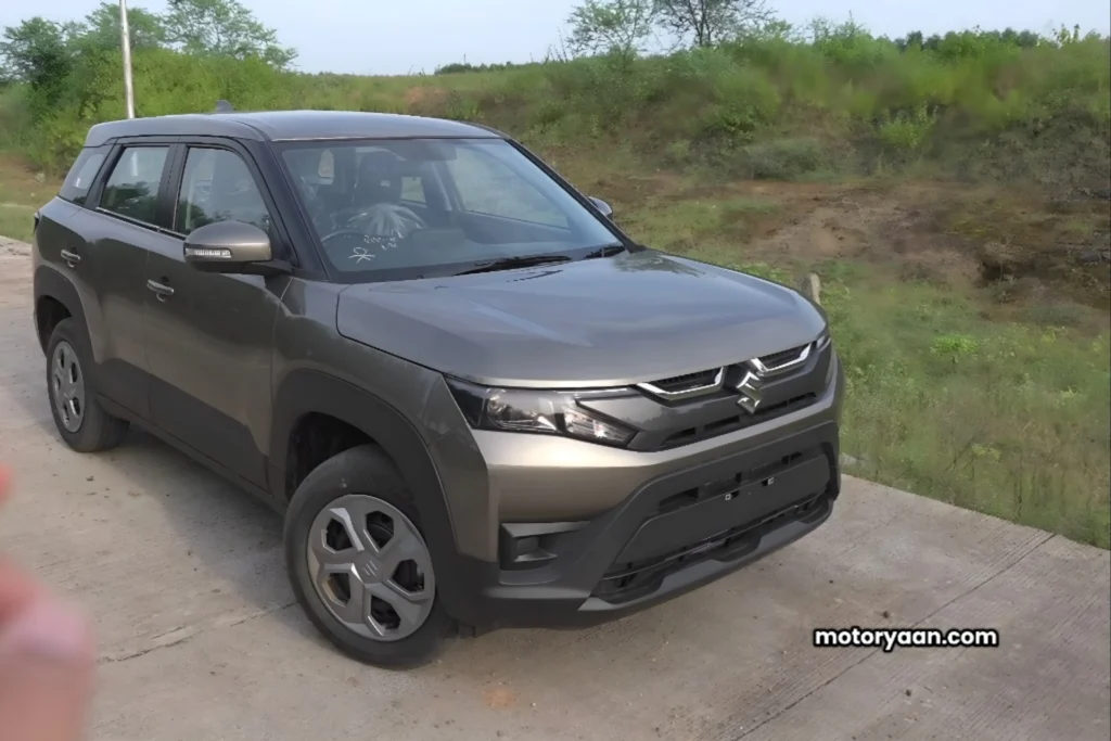 GST Benefits on 2025 Maruti Brezza VXI front and side profile SUV design