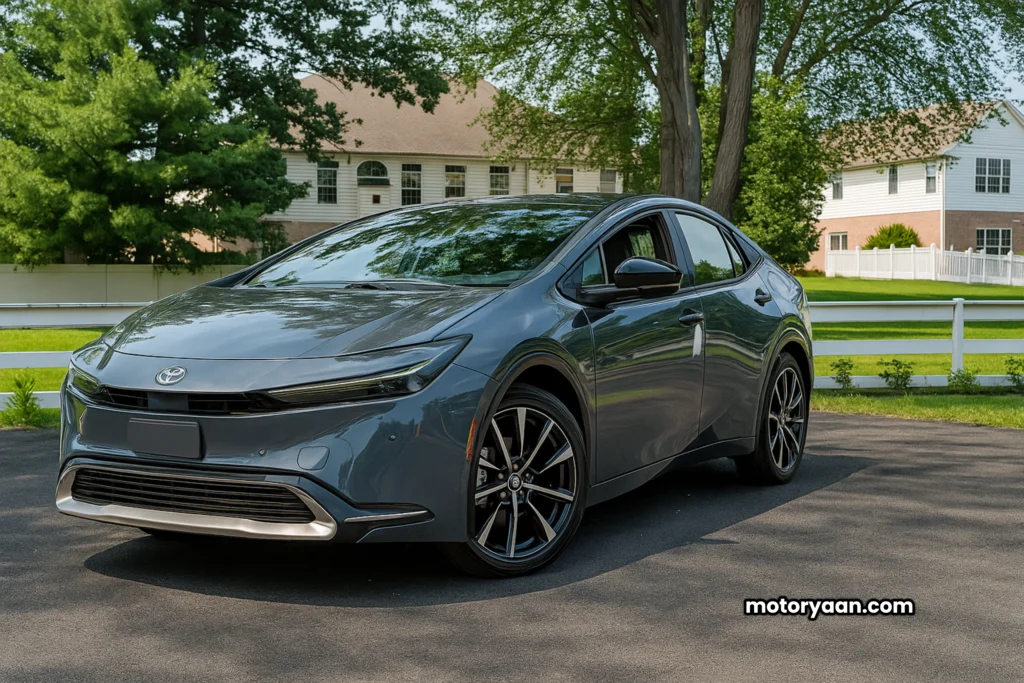 2025 Toyota Prius XSE Plug-In front and side profile with coupe-like stance