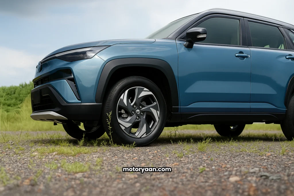 Maruti Suzuki Victoris side profile with alloy wheels