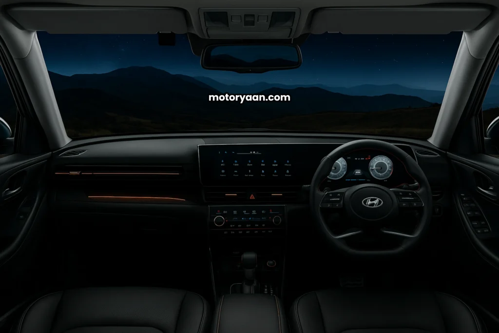 Hyundai Creta King Limited Edition Price interior dashboard with infotainment system, digital cluster, and steering mounted controls