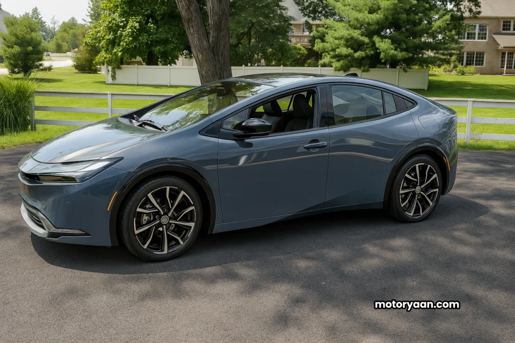 2025 Toyota Prius XSE Plug-In side profile with 19-inch alloy wheels