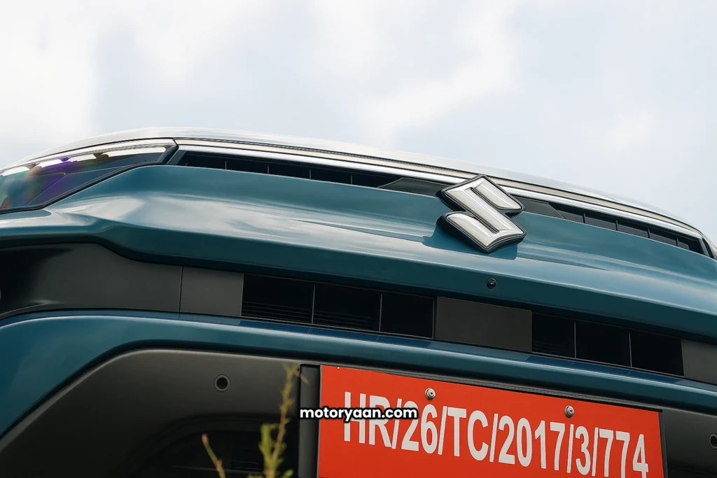 Close-up front profile of Maruti Suzuki Victoris 2025
