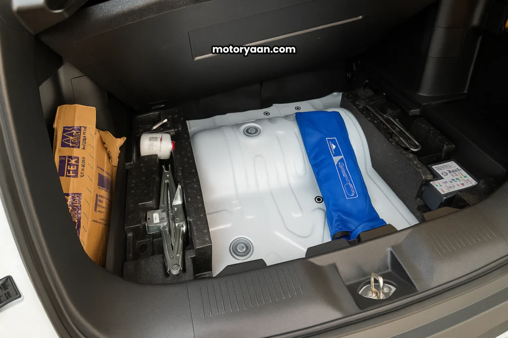 Maruti Suzuki Victoris VXI CNG Variant boot space with practical luggage area and CNG cylinder placement