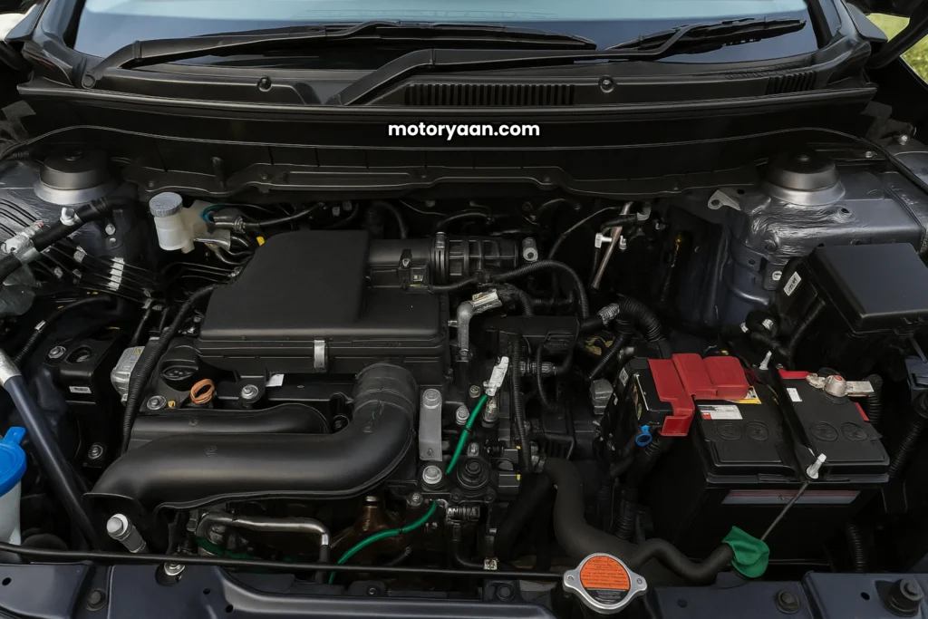 GST Benefits on 2025 Maruti Brezza VXI engine bay view