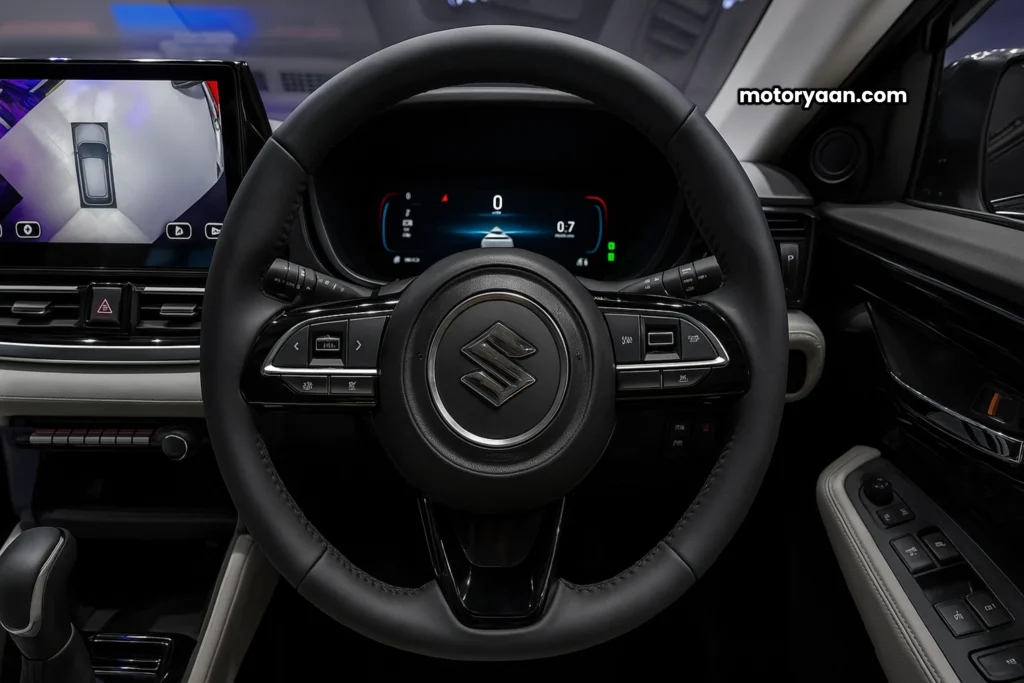 2025 Maruti Suzuki Victoris SUV front interior dashboard steering infotainment