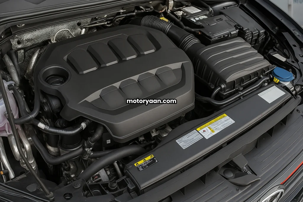 2025 Volkswagen GTI Facelift engine bay with powerful turbocharged setup.