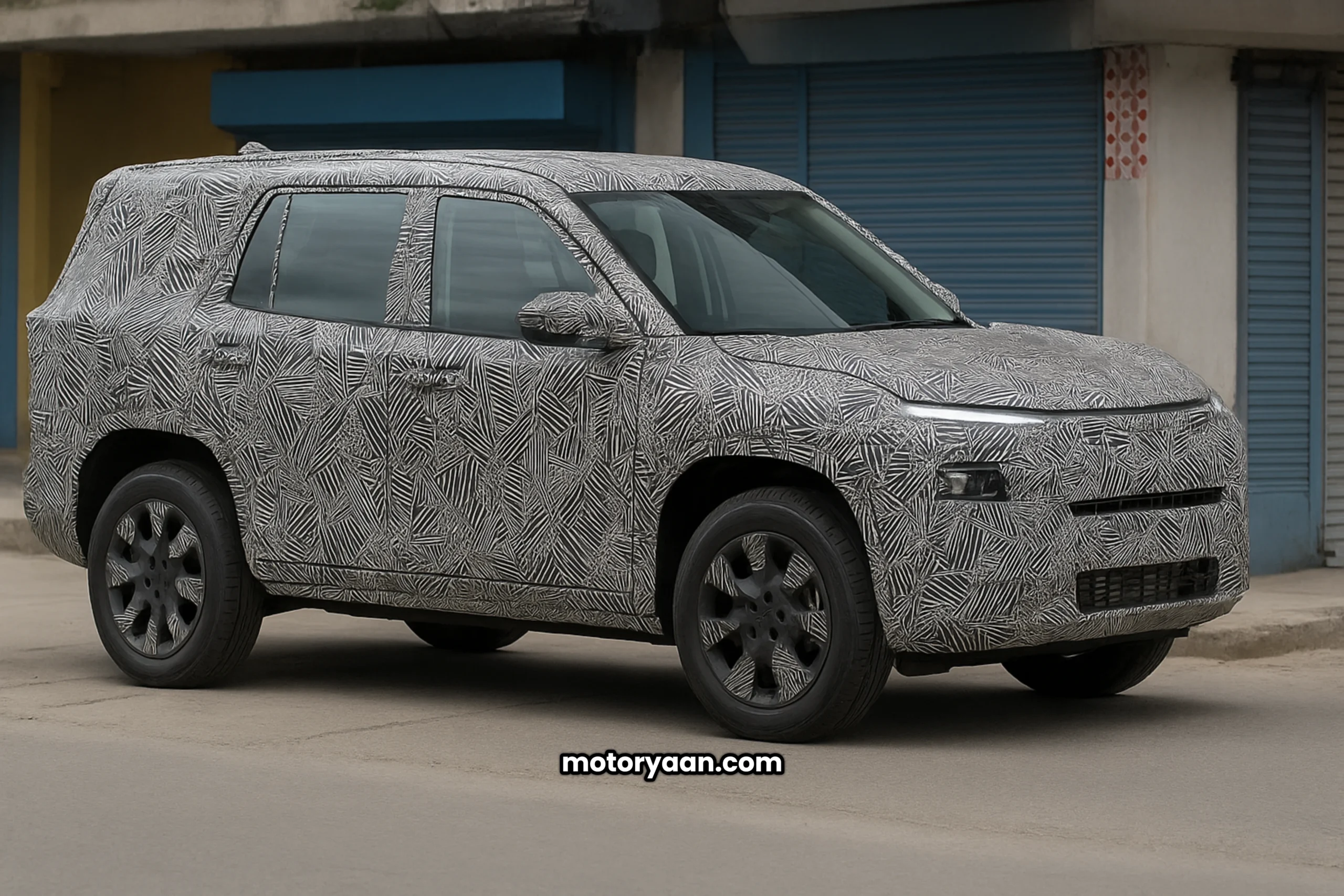 Tata Sierra front and side profile spotted testing in Srinagar – could be base variant SUV