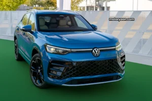 2026 Volkswagen Tiguan Turbo front and side profile in Avocado Green