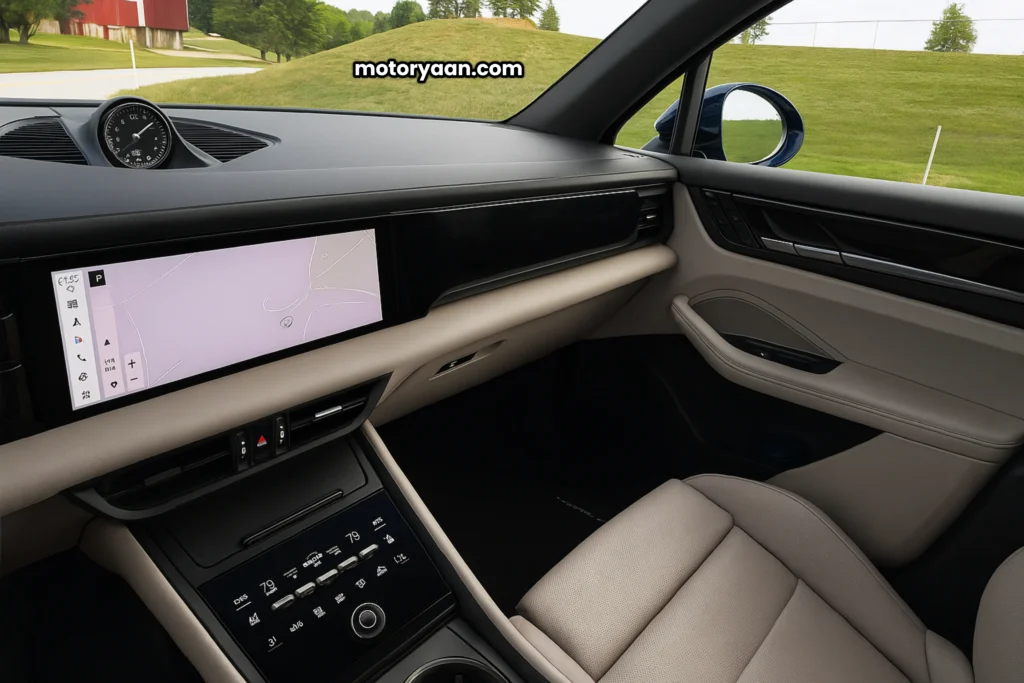 2025 Porsche Macan EV infotainment touchscreen and climate control system