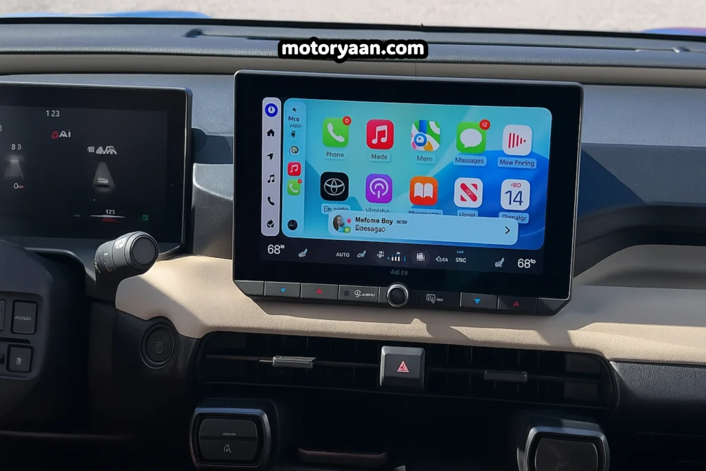 Close-up of 2026 Toyota RAV4 touchscreen infotainment unit