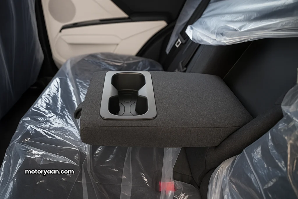 2025 Mahindra XUV 3XO AX5 Price Drop rear seat armrest with cupholders