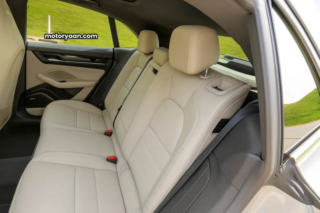 2025 Porsche Macan EV rear seat comfort and legroom view